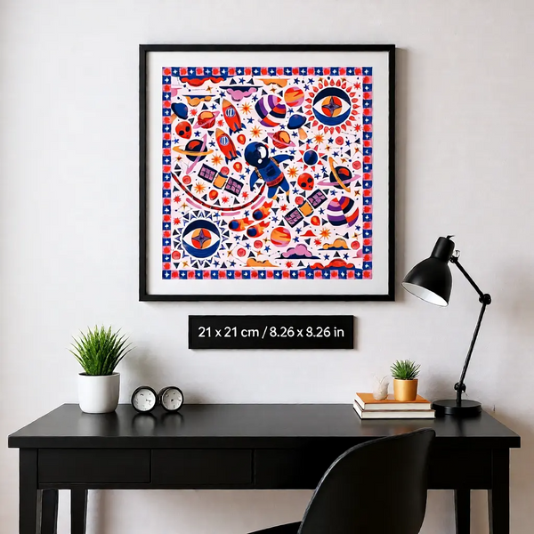 How to create a canvas painting with space-themed DIY sticker art - perfect DIY gifts for adults