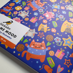 Colorful children's illustration paper with cartoon animals and objects, featuring Stickadee branding.