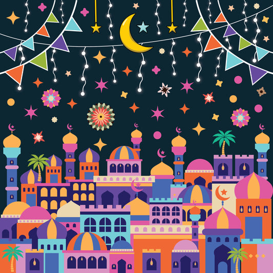 Midnight in Medina – Sticker by Number Kit | Ramadan Creative Activity for Kids & Teens