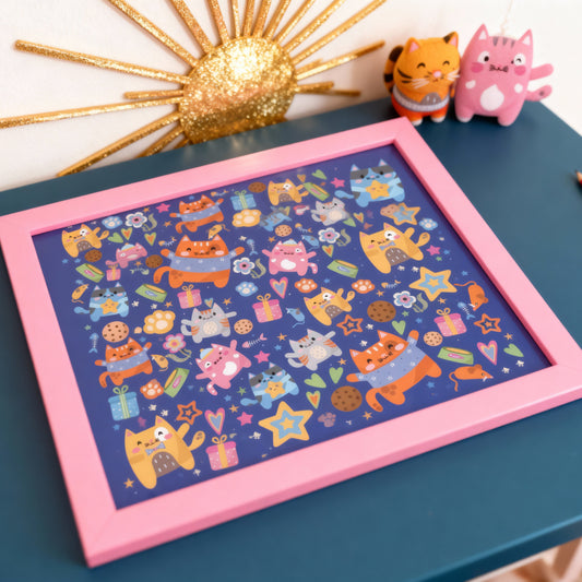 Aesthetic cute sticker sheet with colorful illustrations