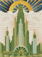 Skyline of the Oz – Art Deco Sticker by Number Canvas | Wicked-Inspired DIY Art Kit